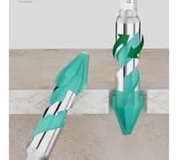 MonoSora 6-12mm Eccentric Concrete Tile Drill Bit Kit, Triangular Alloy Core for Precise Drilling in Stone, Brick, Tile and Wood, Green, 4pcs