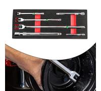 MonoSora 6pcs Breaker Bar and Extension Set, Rotatable Head Chrome Vanadium Steel for Automotive, Mechanical and Industrial Repairs, Sizes 1/4in 3/8in 1/2in