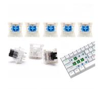 MonoSora 70pcs 3-Pin Mechanical Keyboard Switches with Dust Protection, Pre-Lubed Tactile Plate-Mount Design, Clear Housing for LED Effects, Compatible with Custom Mechanical Keyboards, Black/Blue