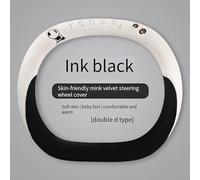 MonoSora All-Season Plush Steering Wheel Cover with Cute Panda Design, Anti-Slip Rubber Grip, Fits 36/38 cm, Suitable for Most Cars, Blue