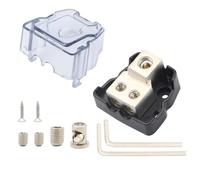 MonoSora Car Audio Power Distribution Block Zinc Alloy Ground Junction Box 1-in 2/3/4-out for Modified Cars Caravans Yachts Black