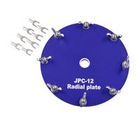 MonoSora Compact Aluminum Ground Plate for PAC-12 JPC-12 Portable Shortwave Antenna, 11cm Diameter, 3mm Thickness, Blue, 2.4mm Terminal Hole, Includes Fork Terminal Blocks