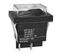 MonoSora For HY12-9-7 125V 4-Pin Waterproof Rocker Pushbutton Switch, Compatible with HY12-9-4/CB-52 for Power Tools, Black