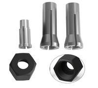 MonoSora for M14 Milling Cutter Chuck Nut Kit with Multiple Collet Sizes 6.35mm 6mm 3.175mm for Electric Router and Engraving Machine, 4pcs Silver Black
