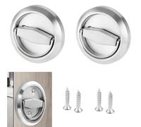 MonoSora Invisible Door Handles 304 Stainless Steel Round Chrome Fireproof Cabinet Drawer Cupboard Pulls for Furniture, 2pcs