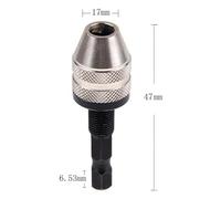 MonoSora Keyless Drill Chuck Adapter Converter 1/4 Inch Hex Shank Alloy Quick Change Tool with Clamping Range 0.3-3.6mm for Driver Drill, Black Silver