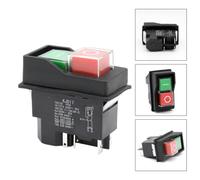 MonoSora KJD17 Electromagnetic Safety Switch 16A 220V Waterproof Button Switch for Machine Tools and Power Tools Green Start Button Color as Shown