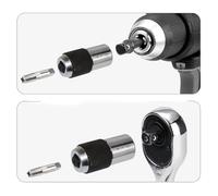 MonoSora M3-M12 Adjustable Screw Tap Socket Kit for 3/8 Inch Square Drive Tools, Includes 2 Tap Sockets and 3/8 to 1/2 Inch Adapter in Silver and Black