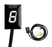 MonoSora Motorcycle Digital Gear Indicator Display 1-6 Speed with Neutral, ABS Material, Easy Install Compatible with Honda, Red