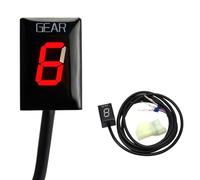 MonoSora Motorcycle Digital Gear Indicator Display 1-6 Speed with Neutral Light, ABS Material, Compatible with Honda, Red