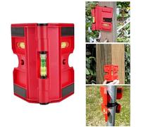 MonoSora Post Level Tool with Elastic Strap, Adjustable for Pipes or Fence Installation, 3 Vials Horizontal Vertical for Metal, Concrete and Wooden Posts