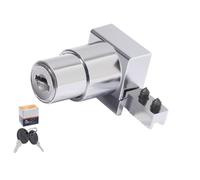 MonoSora Push-Pull Plunger Lock with Key for Sliding Glass Doors, Zinc Alloy Security Lock 5-8mm, Silver Finish for Display Cabinet and Showcase