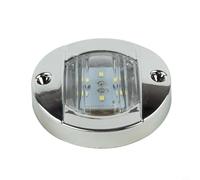 MonoSora Round White Marine LED Stern Light for Boats, Electroplated ABS, 12V IP67 Splashproof Deck Courtesy Lamp, 120° Beam Angle, 75mm Diameter(White)