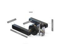 MonoSora Smart Three Point Aluminium Alloy Fingerprint Door Lock with Semiconductor Recognition and Type-C Backup Power for Bedroom Interior Wooden or Metal Door, Black