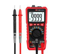 MonoSora True RMS Digital Multimeter 9999 Counts Auto Ranging AC DC Voltage Current Resistance Capacitance Frequency Diode Tester with NCV Live Wire Detection, Black/Red