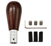 MonoSora Walnut Wood Grain Car Gear Shifter Knob 5 Speed with Aluminum Alloy and ABS, Compatible with Most Cars SUV Truck, Brown