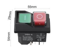 MonoSora Waterproof Electromagnetic Push Button Safety Switch AC250V IP55 Rated 4/5 Pin Double Pole Brake Compatible with KJD17/KLD28 for Machine Tools and Garden Machinery Black