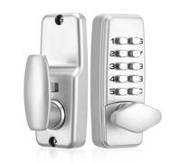 MonoSora Waterproof Mechanical Digital Door Lock with Keypad, Keyless Number Entry Zinc Alloy for Wooden, Composite and Security Doors, Silver