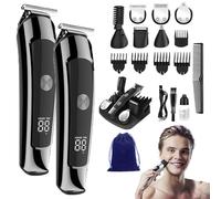Monovon Hair Clipper, Hair Clippers Men with Digital Display Cordless/Corded, 16-in-1 Grooming Kit for Beard, Nose & Ear, Body, Manscaping, Rechargeable All-in-One Style Kit (2PCS)