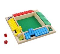 Monozoz 4 Player Shut The Box Game, Wooden Table Dice Classic Kids Family Travel Game, 2-4 Player Family Wooden Board TableGame, Children's Parent-Child BoardGame For Math Teaching(colorful)