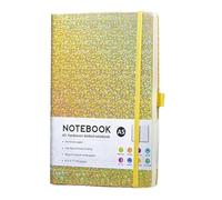 Monozoz A5 Notebook Journal - Glitter Notebooks With Premium Thick Paper, SparkleCollege Lined Journal, 8.4"×5.7",160 Page, Perfect For Office Home School Business Writing & Note Taking