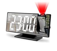 Monozoz Alarm Clock Projection the Ceiling, Multifunctional Projector Alarm Clock with 8 Inch LED Screen, Quiet Clock Projector, Intelligent Temperature Monitor for Home, Living Room, Heavy