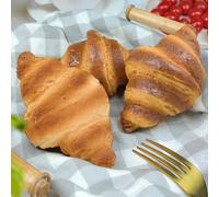 Monozoz Artificial Bread For Decoration, 3 Pieces Realistic Crusty Bread Simulated Croissant, Food Pastry Home Bakery Decoration For Home Kitchen Bakery Window Display