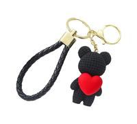 Monozoz Bear Key Rings - Resin Bear-Theme Wristlet Keyring Holding Heart | Bear Ornaments, Bear Accessories, Backpack Keychain For Girls Women Schoolbag