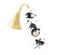 Monozoz Bookmark Dragon, Four Wing Acrylic Bookmark, Transparent Tassels Bookmark, Creative Bookmarks for Book Lovers Teachers Friends Kids