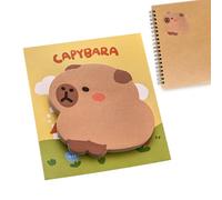Monozoz Capybara Sticky Notes, Cartoon Capybara Sticky Notes | Creative and Vivid Notepad with Sticky Notes | Easy to Find Memo Pages, Erasable Notepads and