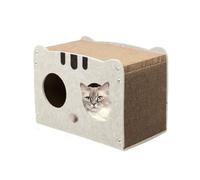 Monozoz Cat Scratching House, Cardboard Cat Scratching House - Removable Cat Box - Cat Scratching Box for House Cats, Removable Scratching Toy Made of Corrugated Cardboard for the Birthday of