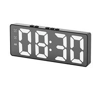 Monozoz Digital Alarm Clock LED Alarm Clock, Small Wall Clock No Noise Dimmable With Temperature & USB Charging Cable, LED Electric Clock For Office Kitchen Living Room Bedroom