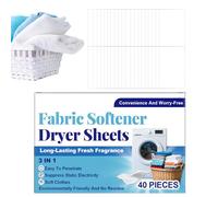 Monozoz Fabric Softener Sheets,40-Count Scented Anti-Static - Washer Pet Hair Fabric Clothes Dryer Sheets,for Odor Removal Pet Hair Removal Washing Machine Household