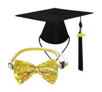 Monozoz Graduation Hat for Dogs, Graduation Hat and Dress for Dogs - Adjustable Comfortable Graduation Hat and Bow Tie Set | Stylish Outfits
