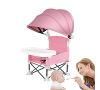 Monozoz High Chair Booster Seat - Toddler Foldable Feeding Booster Seat,Folding Booster Seat with Aluminum Alloy Supports for Parties, Family Meals, and Outdoor Picnics