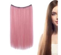 Monozoz Human Hair Extensions Clip Ins, Natural Hairpieces for Women, Stylish Invisible Wig for Performance, 20 Inch Long Straight Hairpieces