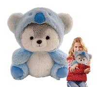 Monozoz Husky Plush Pillow - Soft and Cute Creative Pet Transformed Plush Toy,Soothing Sleeping Pillow Husky Dolls Soft Dog Stuffed Animal