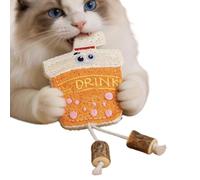 Monozoz Kitten Teething Toys Interactive Loofah Cute