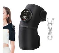 Monozoz Knee Massager | Electric Brace Warmers Wrap | 5 Vibration Modes Knee Heat Massager with Adjustable Strap,for Men Women Grandpa Dad Mom Seniors Winter Cold Weather Shoulders Soothing