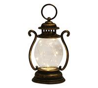 Monozoz LED Vintage Lantern, LED Storm Lamp, Old Fashioned Nightstand Lamps, Battery Powered Lantern for Christmas, Halloween, Outdoor Hiking Camping Lantern, 16.2cm