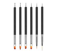 Monozoz Nail Design Brush Set, Double-Ended, Dotting Tools, Nail Fine Liner Brushes for Design