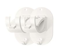 Monozoz No Drill Curtains Rod Brackets - Heavy Duty Curtains Rod Hook - Self-Adhesive Brackets, Support Hanger, Holder Hooks for Bathroom Kitchen