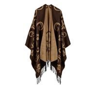 Monozoz Open Front Poncho - Double-sided Casual Cardigan Shawls,Oversized Evening Shawls Wraps For Traveling, School, Gathering, Working