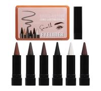Monozoz Pencil Eye Liner,6-Color Natural Long-Lasting Highlighter - Natural Long Lasting Eye Liner | for Women Youth Men Older Lady Halloween Dating Stage Performance Holiday