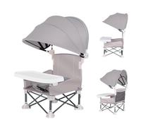 Monozoz Portable High Chair for Babies,Toddler Foldable Feeding Booster Seat - Folding Booster Seat with Aluminum Alloy Supports for Parties, Family Meals, and Outdoor Picnics