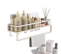 Monozoz Shower Caddy, Floating Bathroom Shelves - Self-Adhesive Bathroom Storage Shelf Wall Mount, Bathroom Organisation, Shower Organisers and Storage without Punching, Shower Shelf
