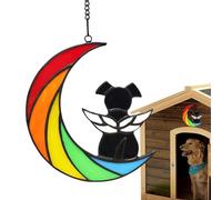 Monozoz Stained Glass Dog Memorial - Pet Memorial for Dogs | Memorial Ornament for Dogs Made of Acrylic, Sympathy for Pet, Christmas Tree or Window Garden Decoration,