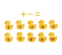 Monozoz Toddler Puppets - Cute Yellow Duck Felt Finger Puppets,Learning and Educational Toys for Addition Subtraction Games, Role Play Toys for Families