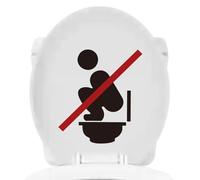 Monozoz Toilet Warning Stickers, Self Adhesive Toilet Warning Sign, No Squatting on the Toilet, Wall Sticker for Indoor Use, Peel-and-Stick Reminder Signs