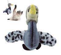 Monozoz Toys for Indoor Cats | Cat Toys Beating Wings Duck Rechargeable | Plush Electric Touch-Activated for Kitten All Breeds Play Chasing Hunting Fun Engaging Activity